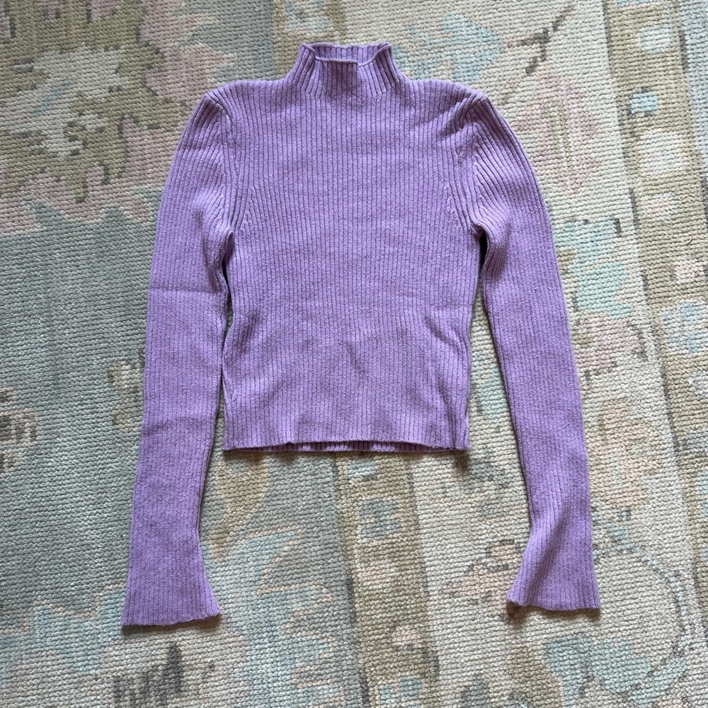 Cotton Candy LA lilac purple mock neck sweater